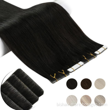 Wholesale Double Drawn Remy Skin Weft Tape Hair Extensions 100% Ponytail Human Cuticle Hair Tape In Hair Extensions
